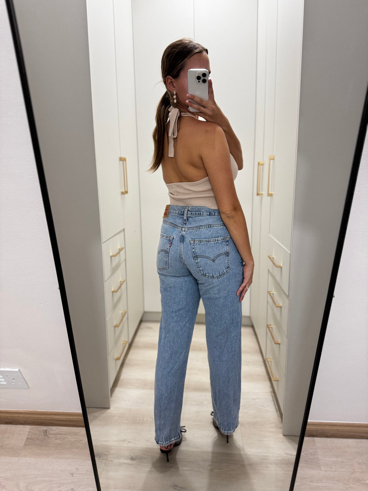 Cotton on cream ribbed halter neck (HH)