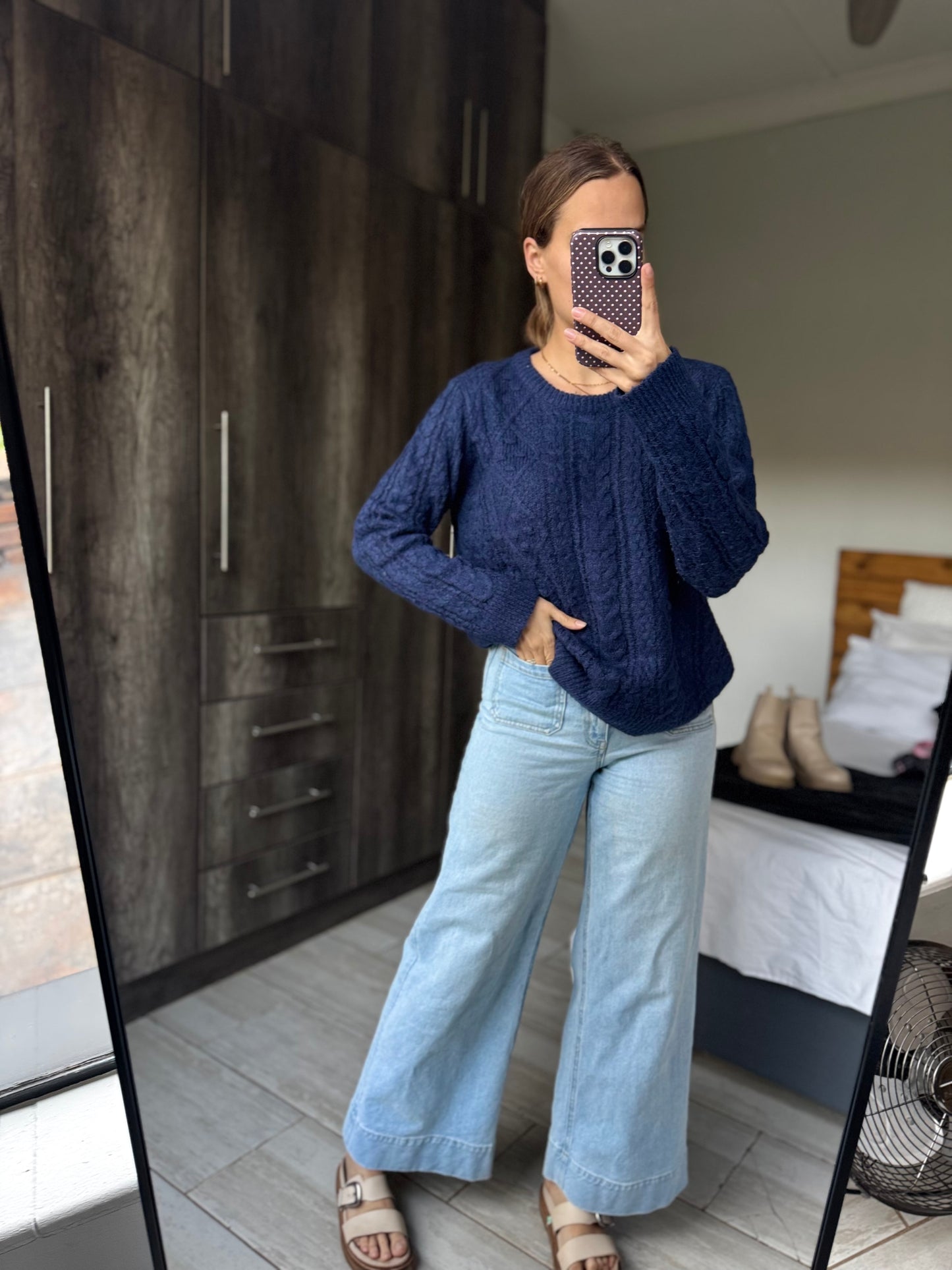 Old Khaki blue knitted sweater (E)