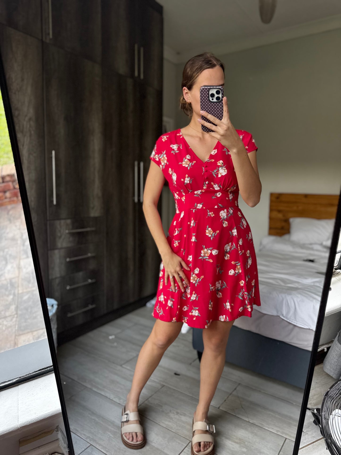 Woolworths red floral dress (X1)