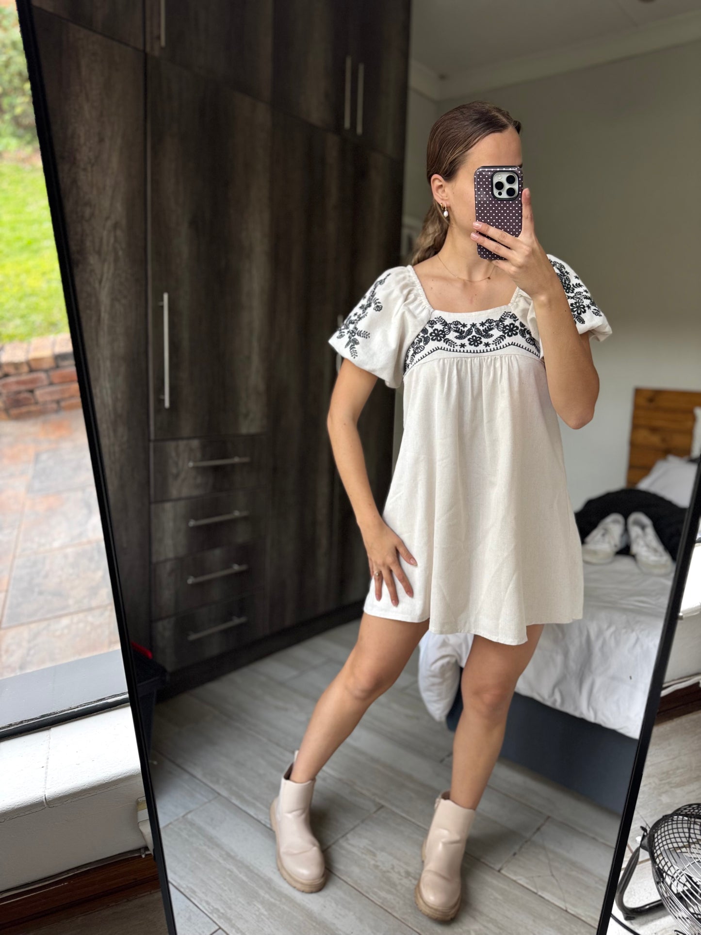 Cream floral dress (D)