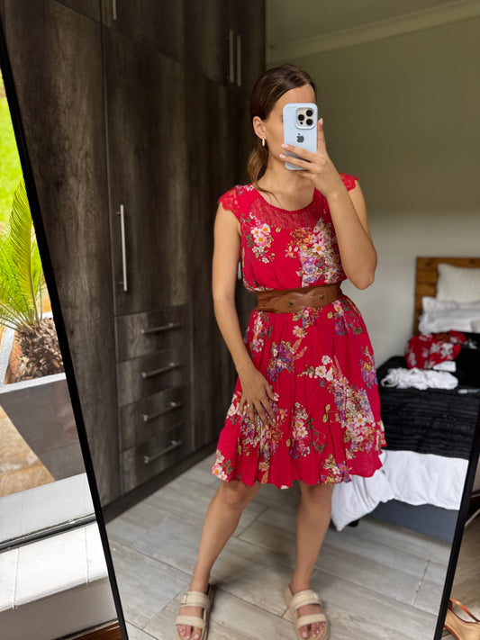 Red floral dress (W)