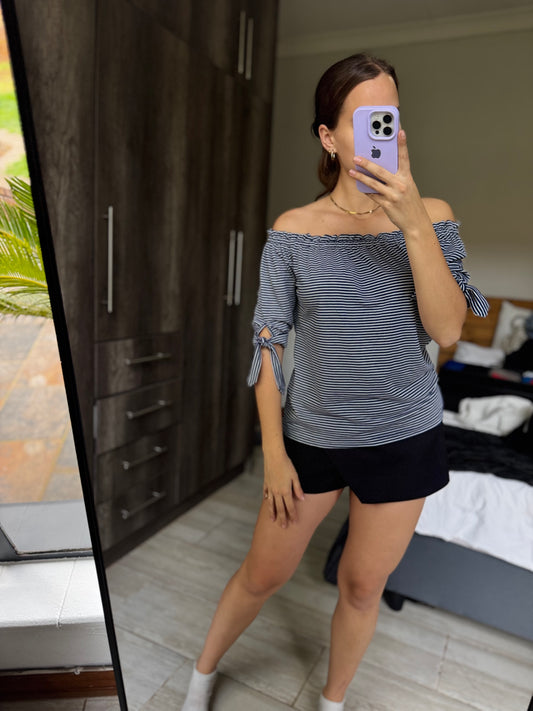 Striped off shoulder top (VV)