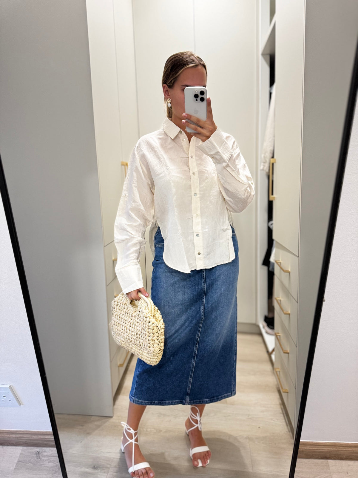 Cream button down (D)