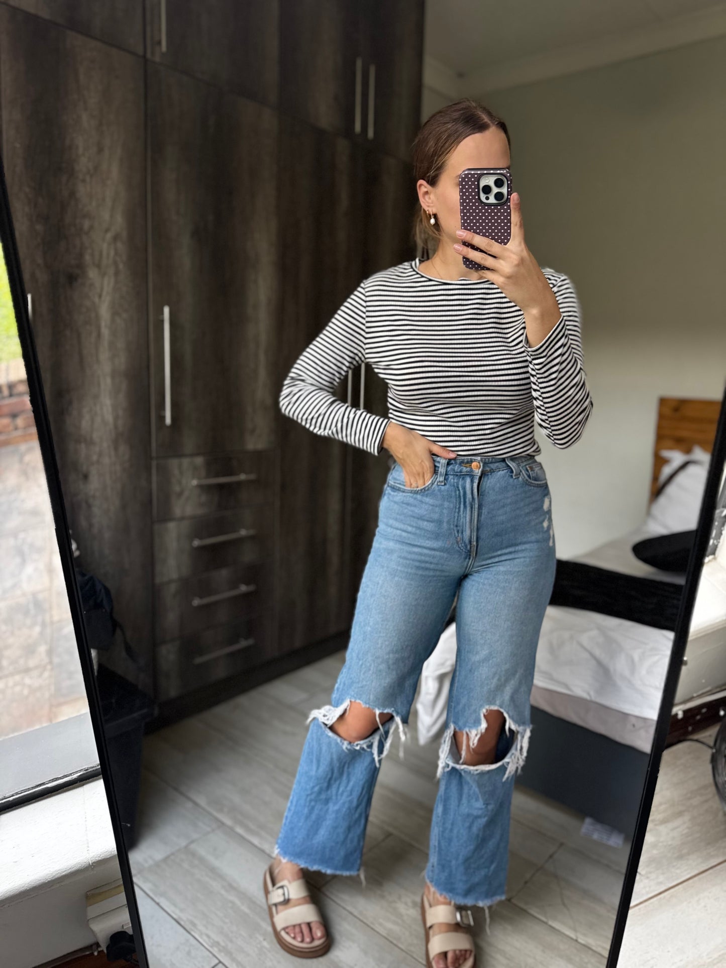 Ribbed striped long sleeve (L)