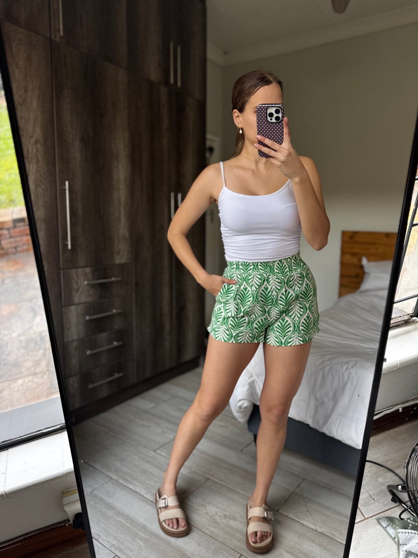 Green floral shorts (RR)