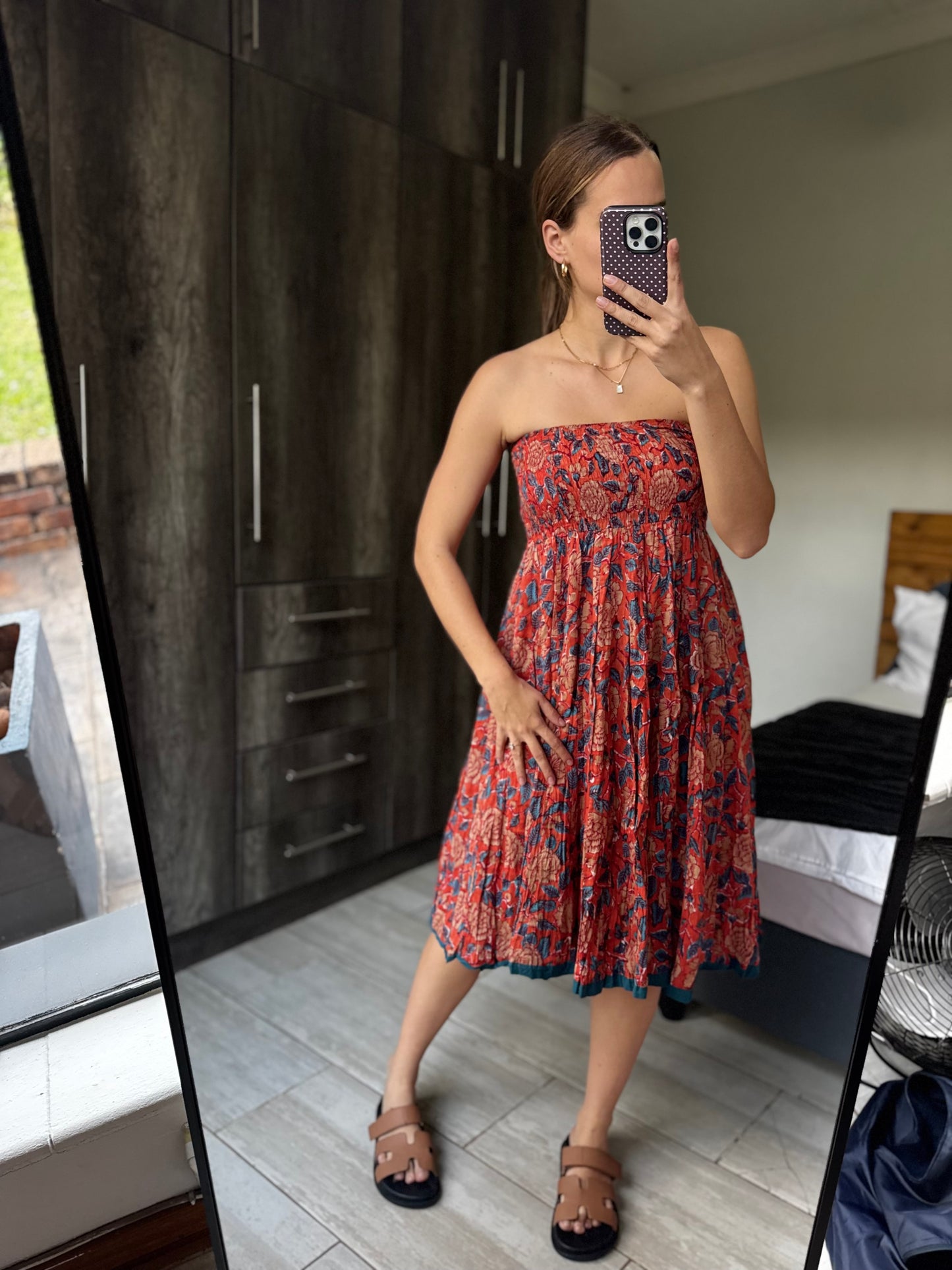 Orange floral dress (F)