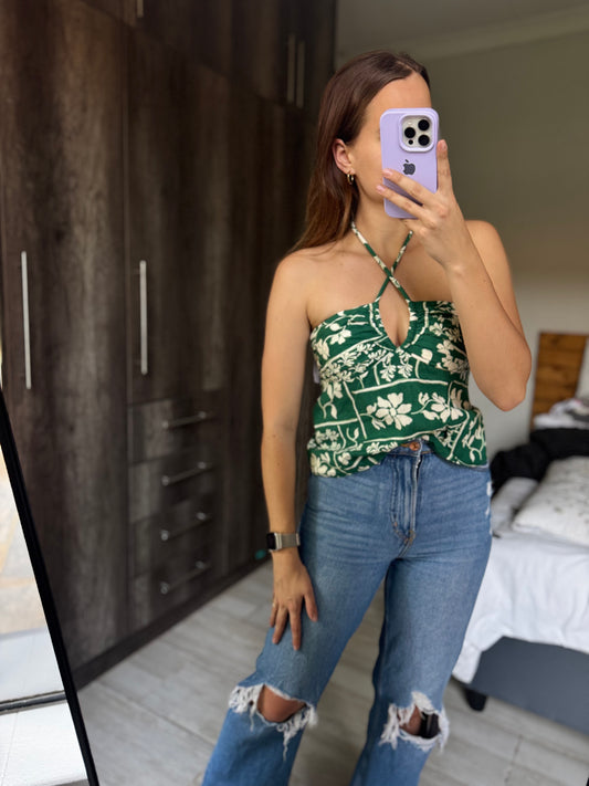 FOREVER NEW green floral top (X4)
