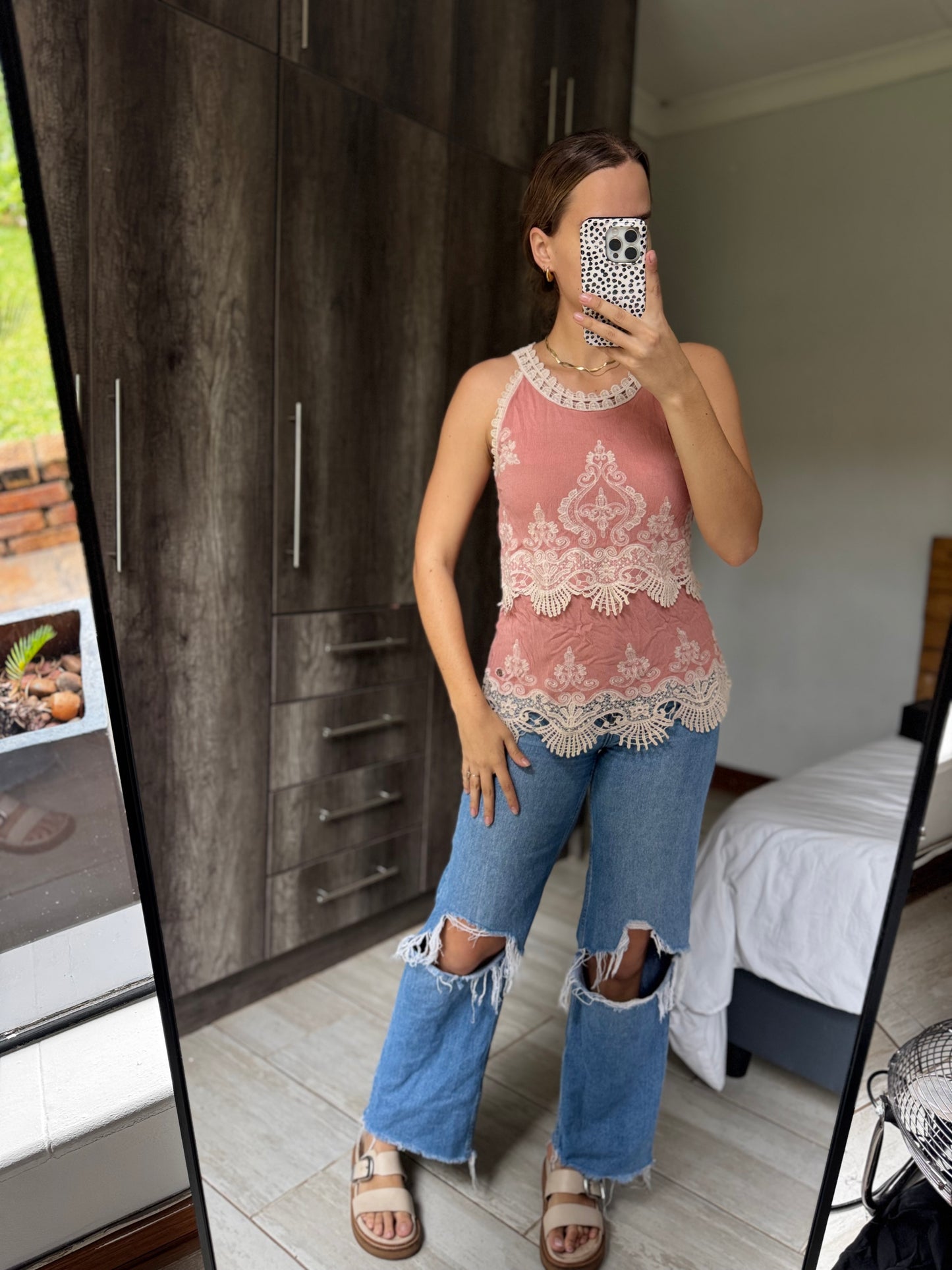 Pink lace top (B)