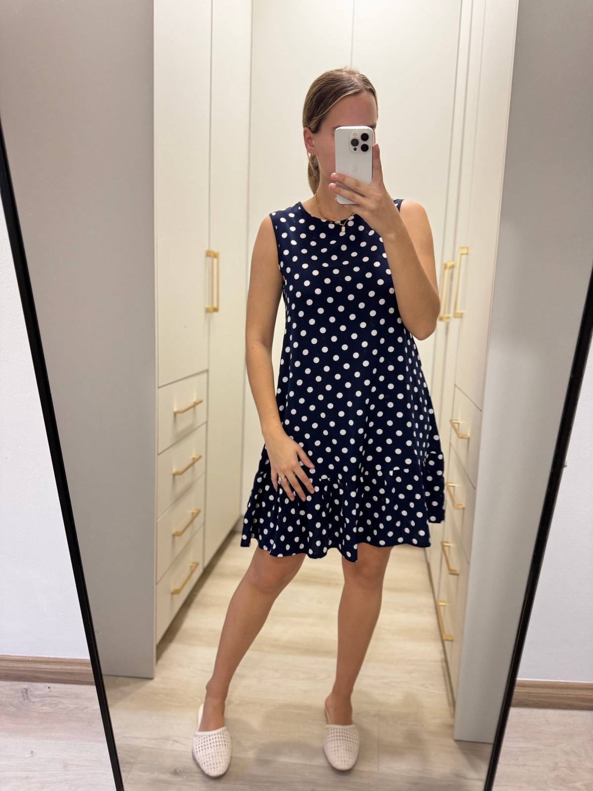 Navy polka dot dress (R)