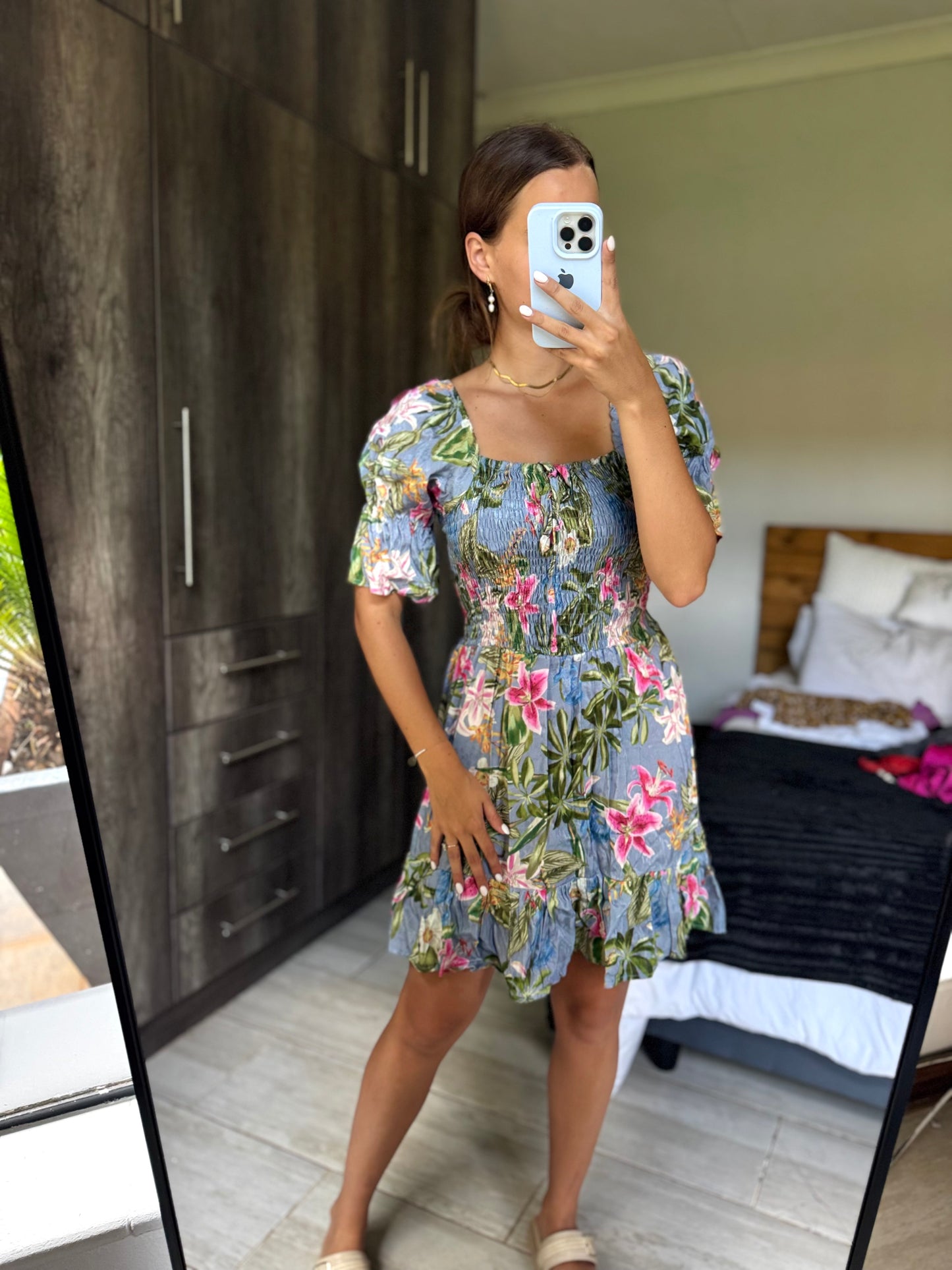 Blue floral dress (B)