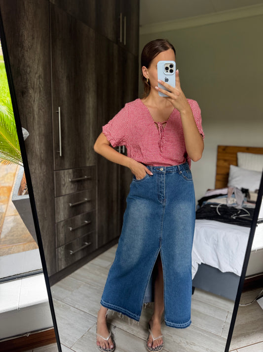 Denim midi skirt (E)