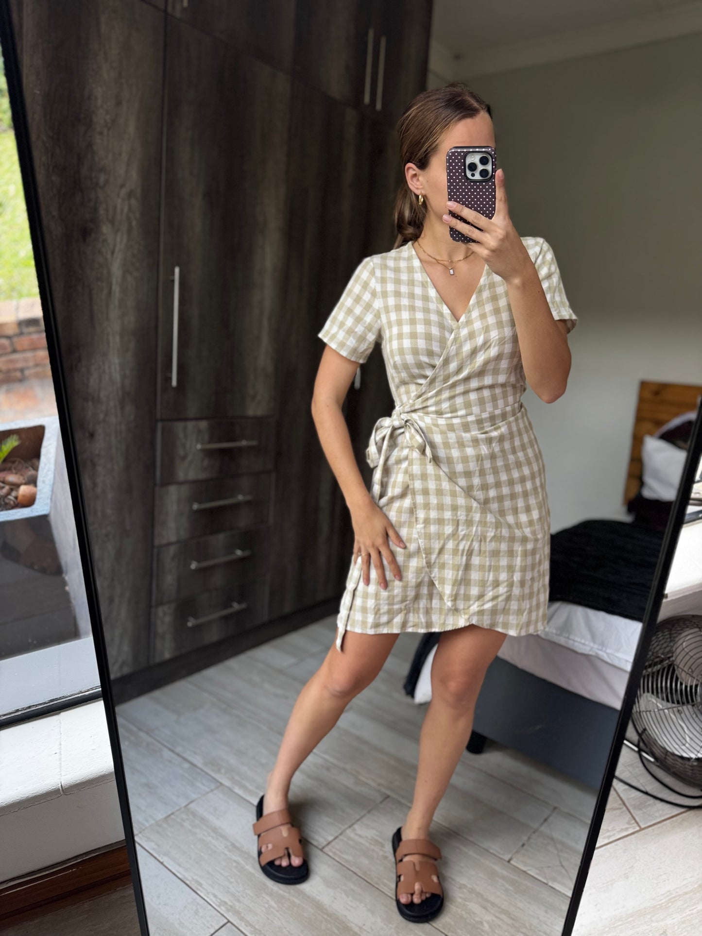 Dear Dawn checkered wrap dress (KK)