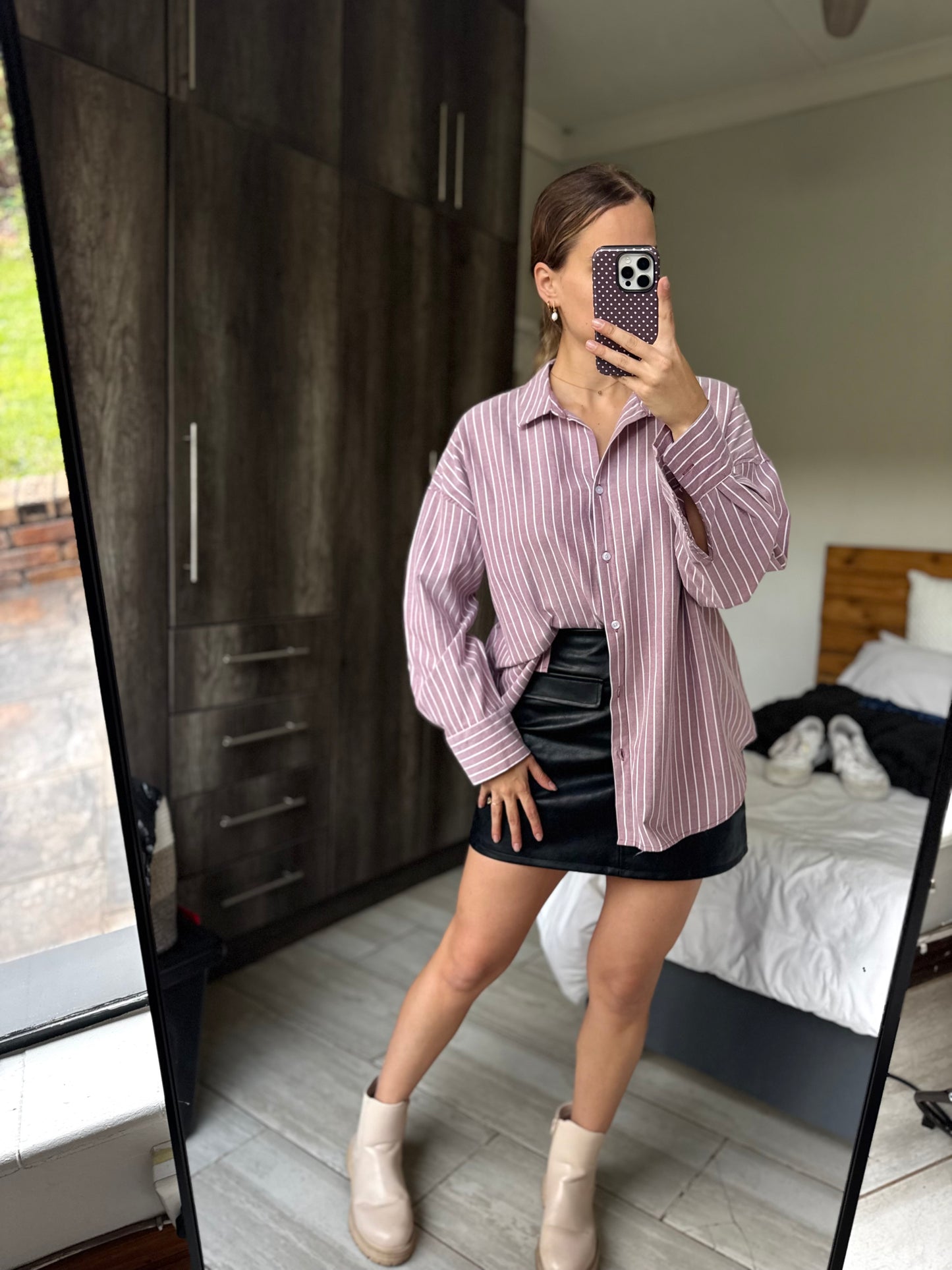 Purple button down top (X2)