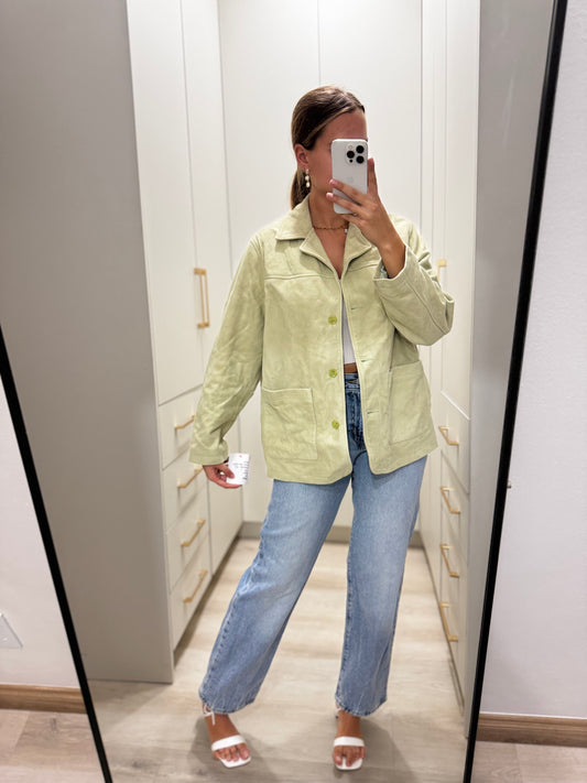 Brand New Geniune Leather green jacket (HH)