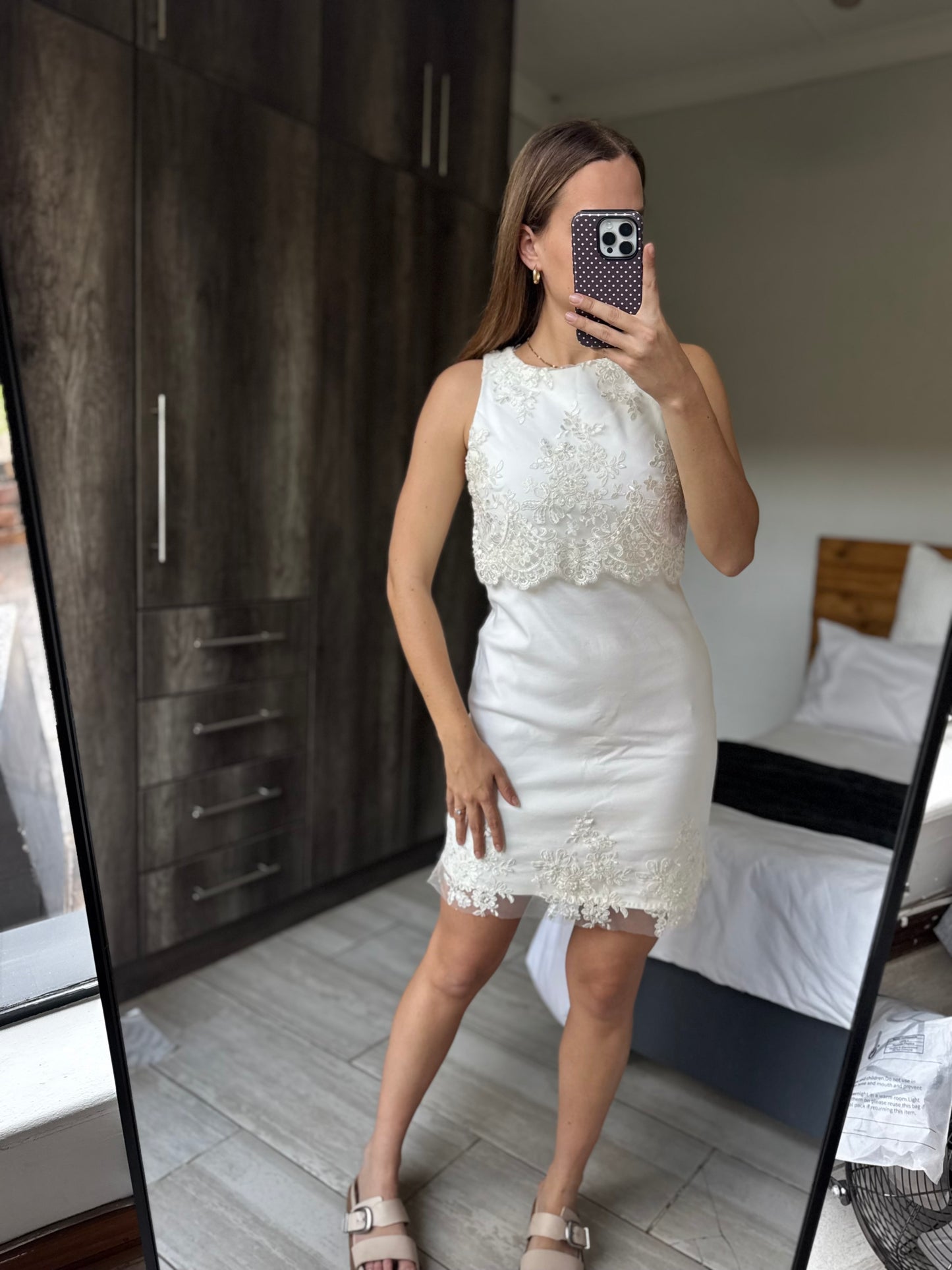 ZARA cream lace dress (G)