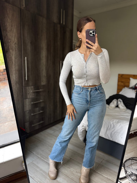 Cotton on grey ribbed top (D)