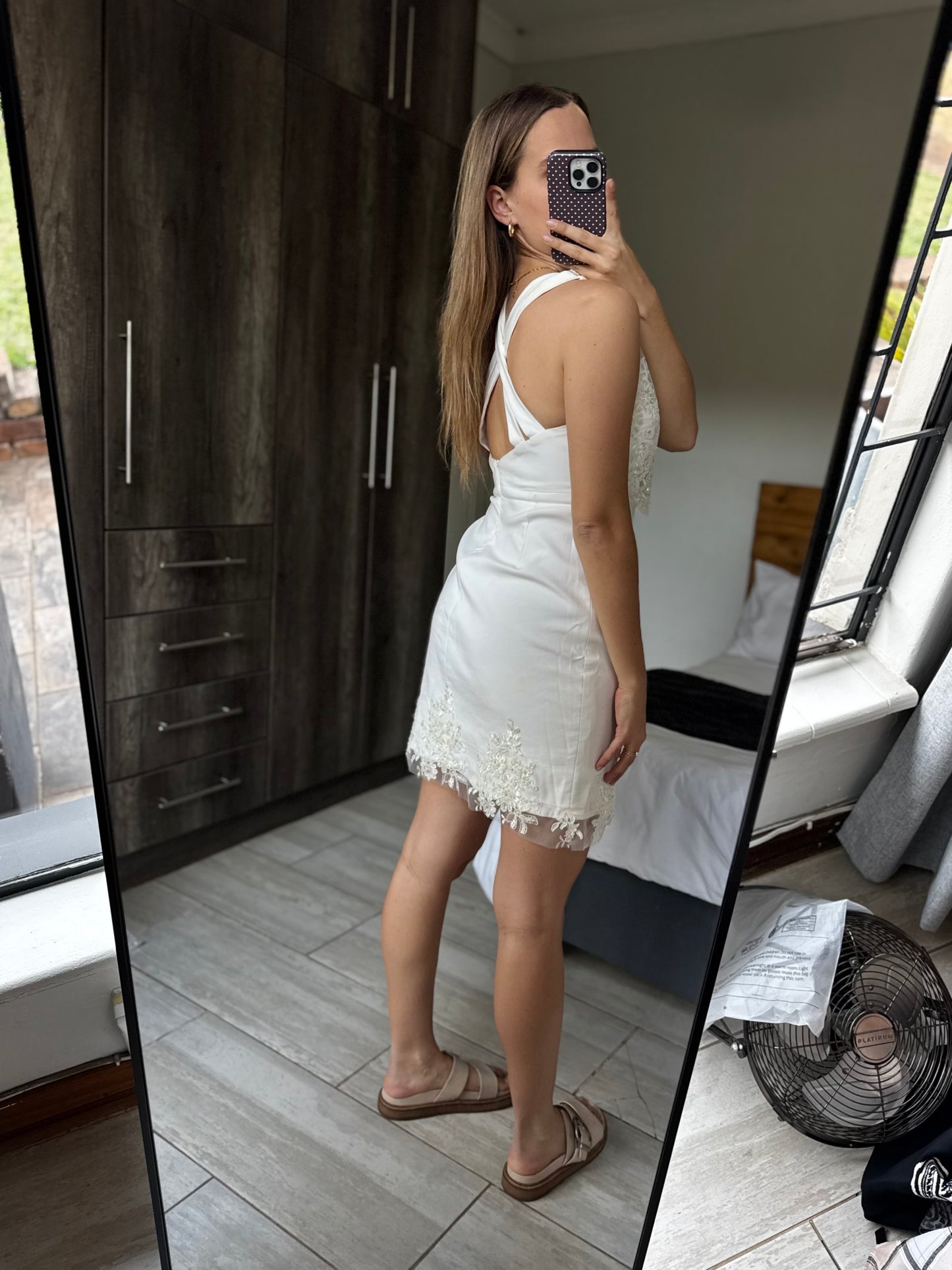 ZARA cream lace dress (G)