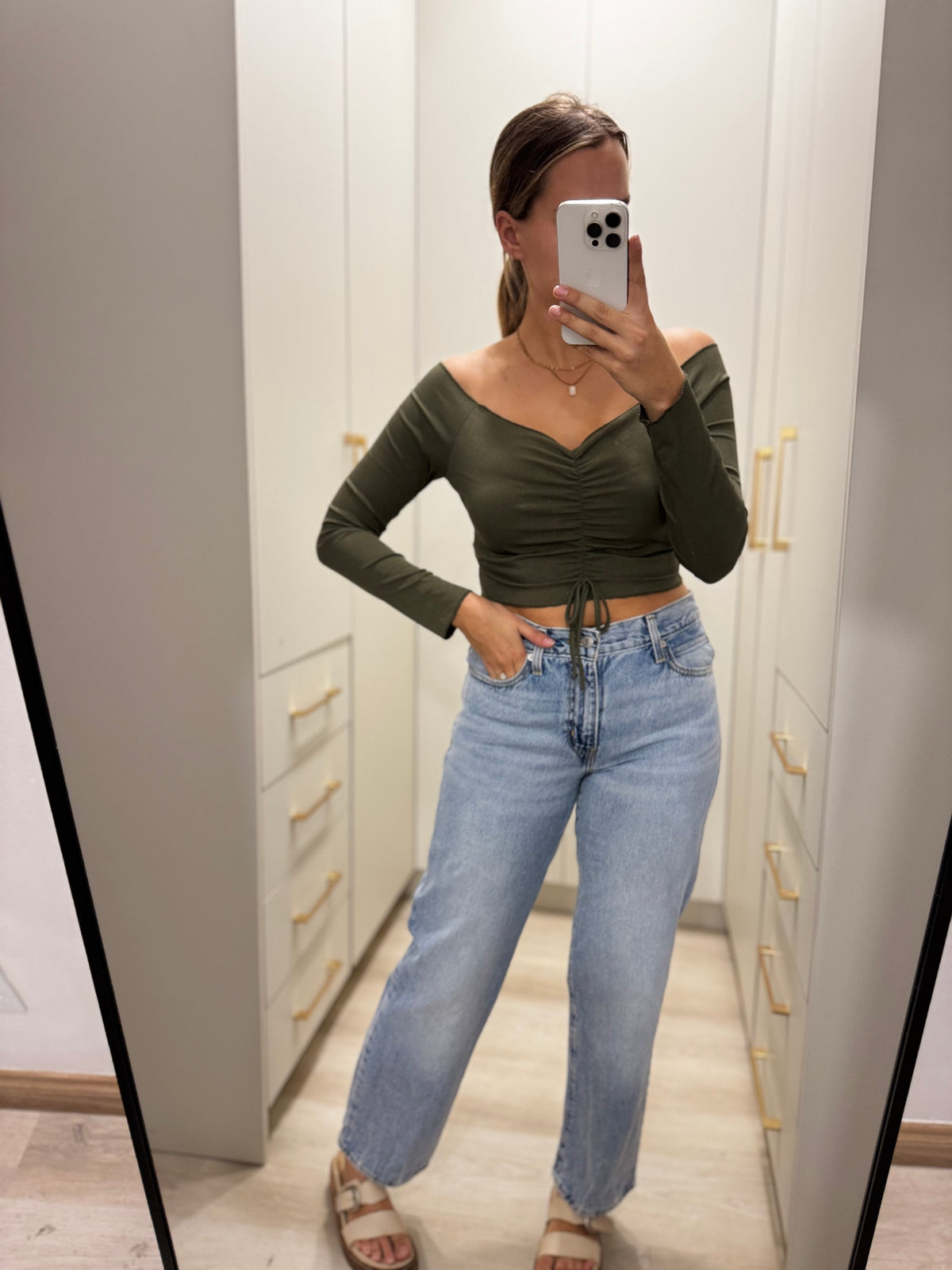 Green ribbed top (OO)