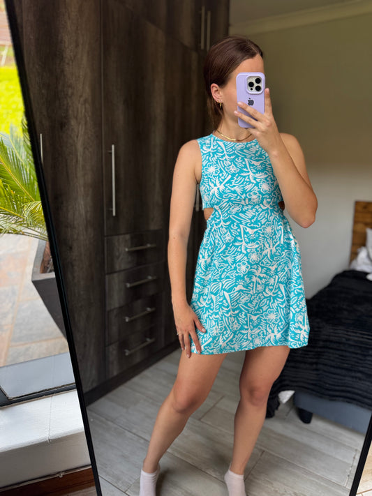 Blue floral dress (P)