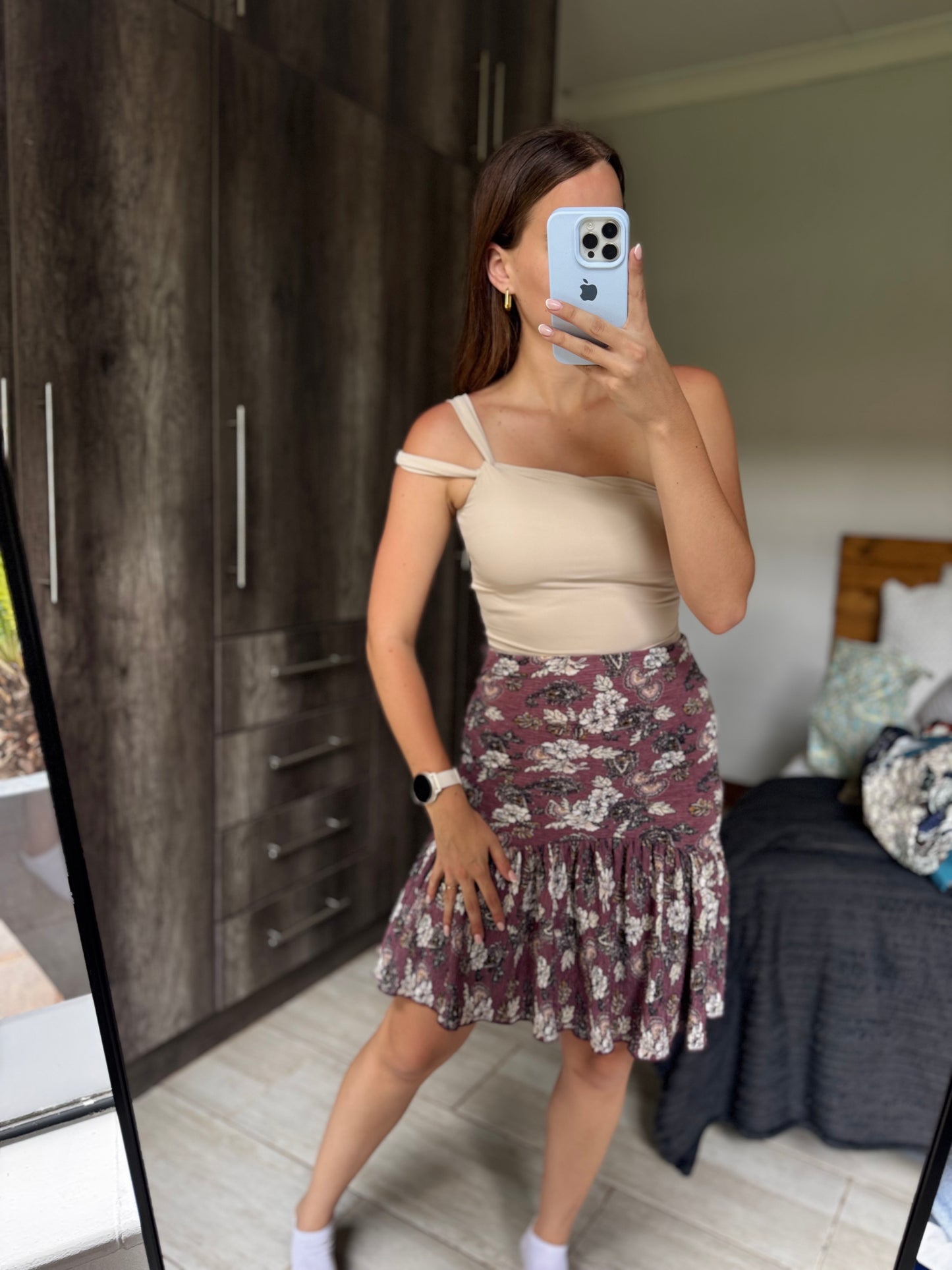 Purple floral skirt (SSS)