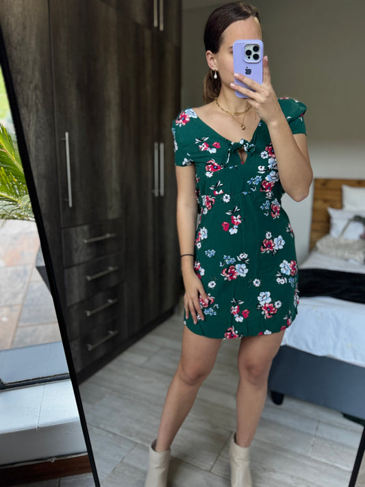 Green floral dress (J)