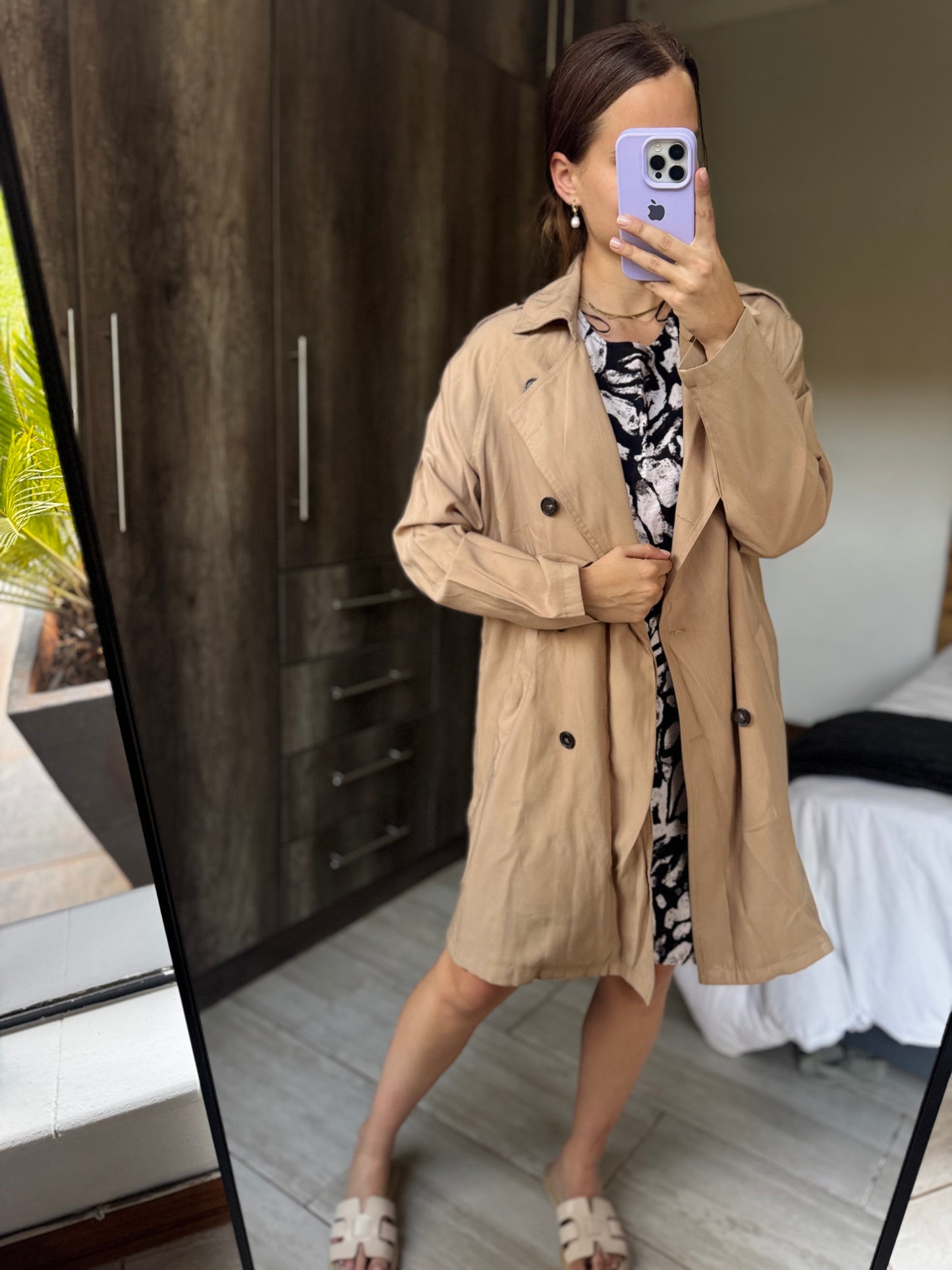Cotton on brown trench coat (H)