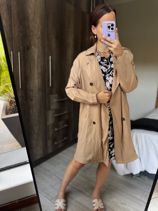 Cotton on brown trench coat (H)