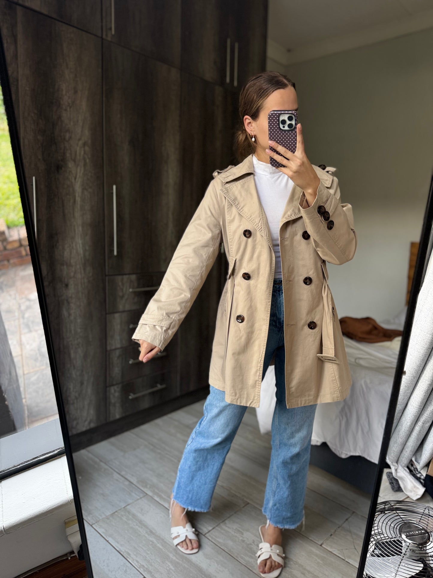 Cream trench coat