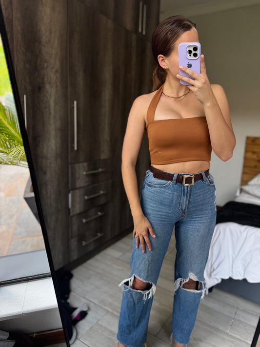 Brand New Cotton on brown top (T)