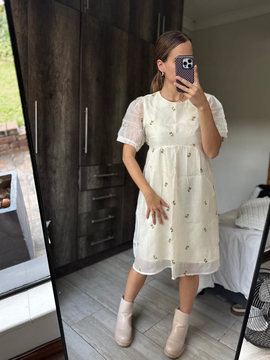 Butter yellow floral dress (AA)