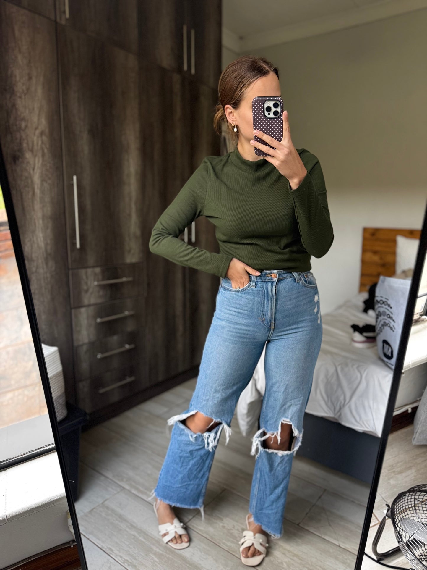 Green ribbed top from ANNATEE (X1)