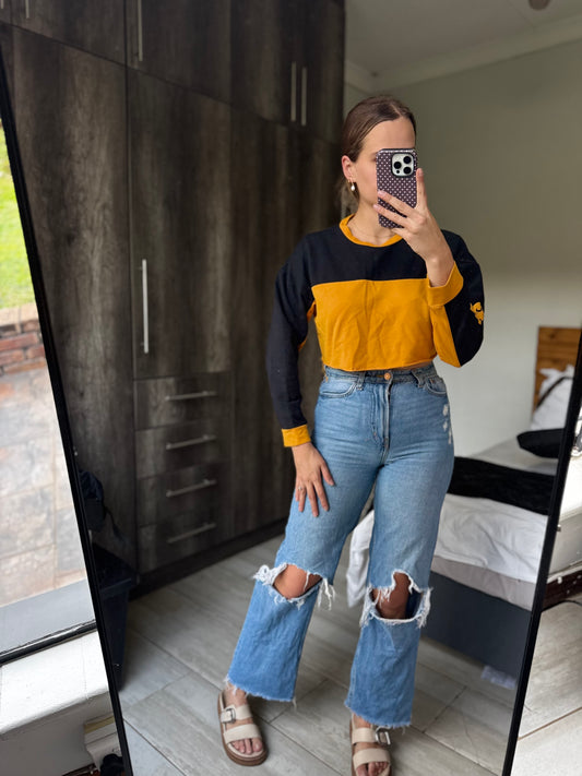 Yellow cropped sweater (L)