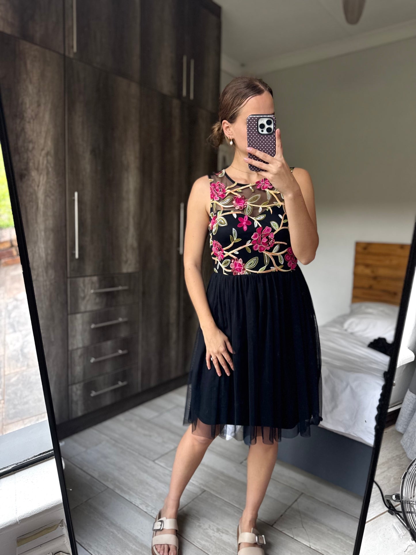 Black floral dress (Q)