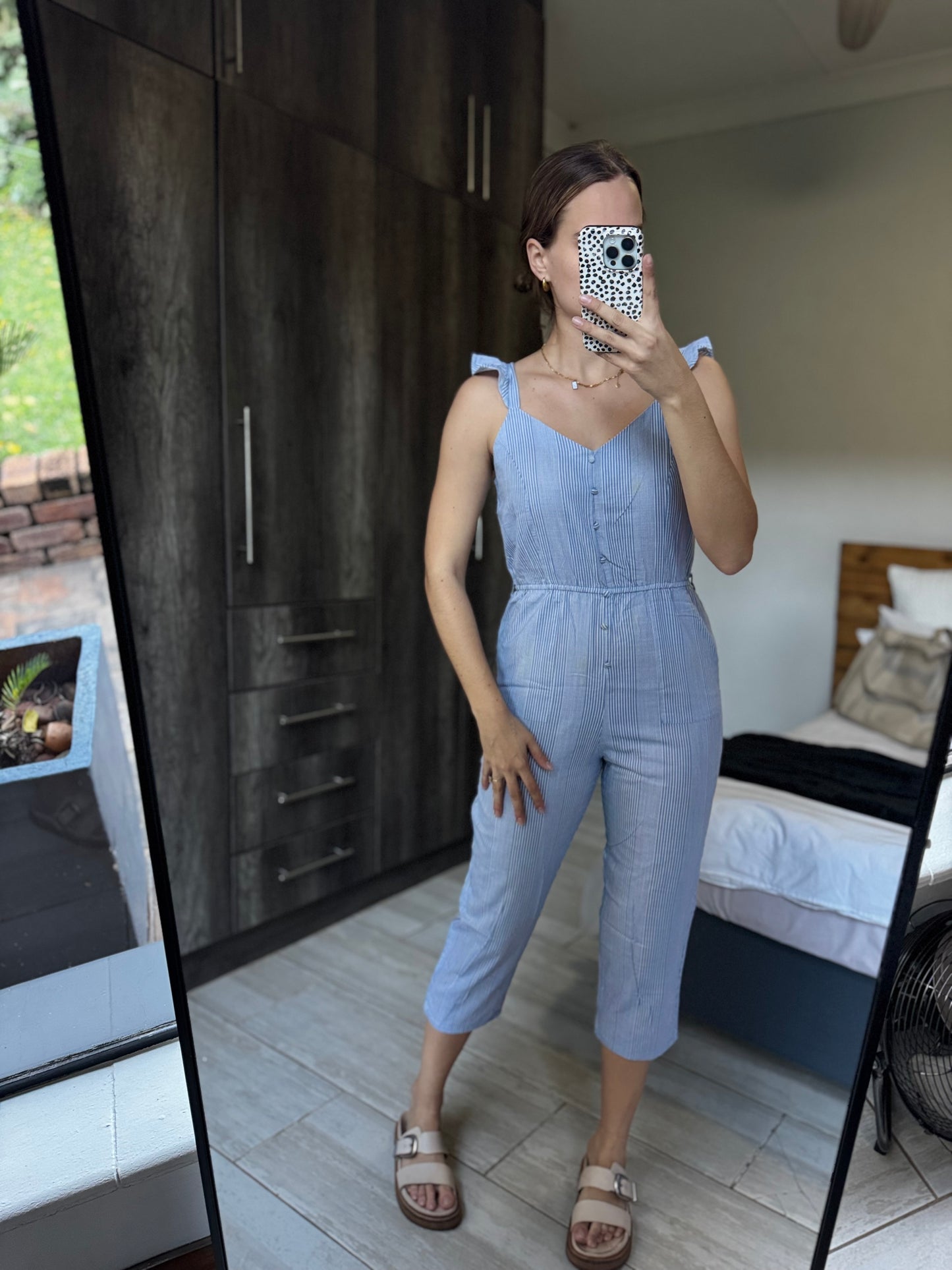 Cotton striped jumpsuit (A)