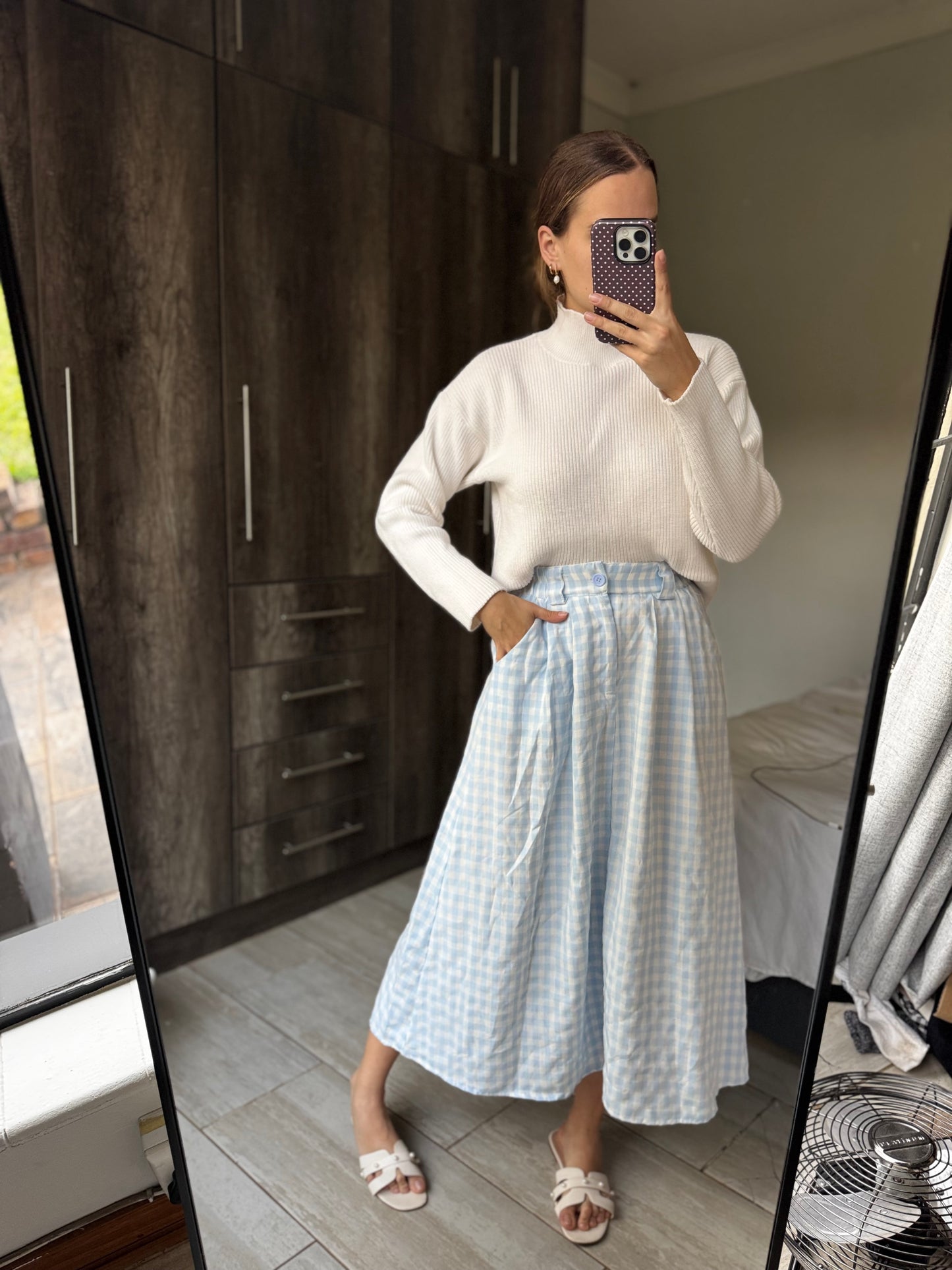 Blue checkered skirt (PP)