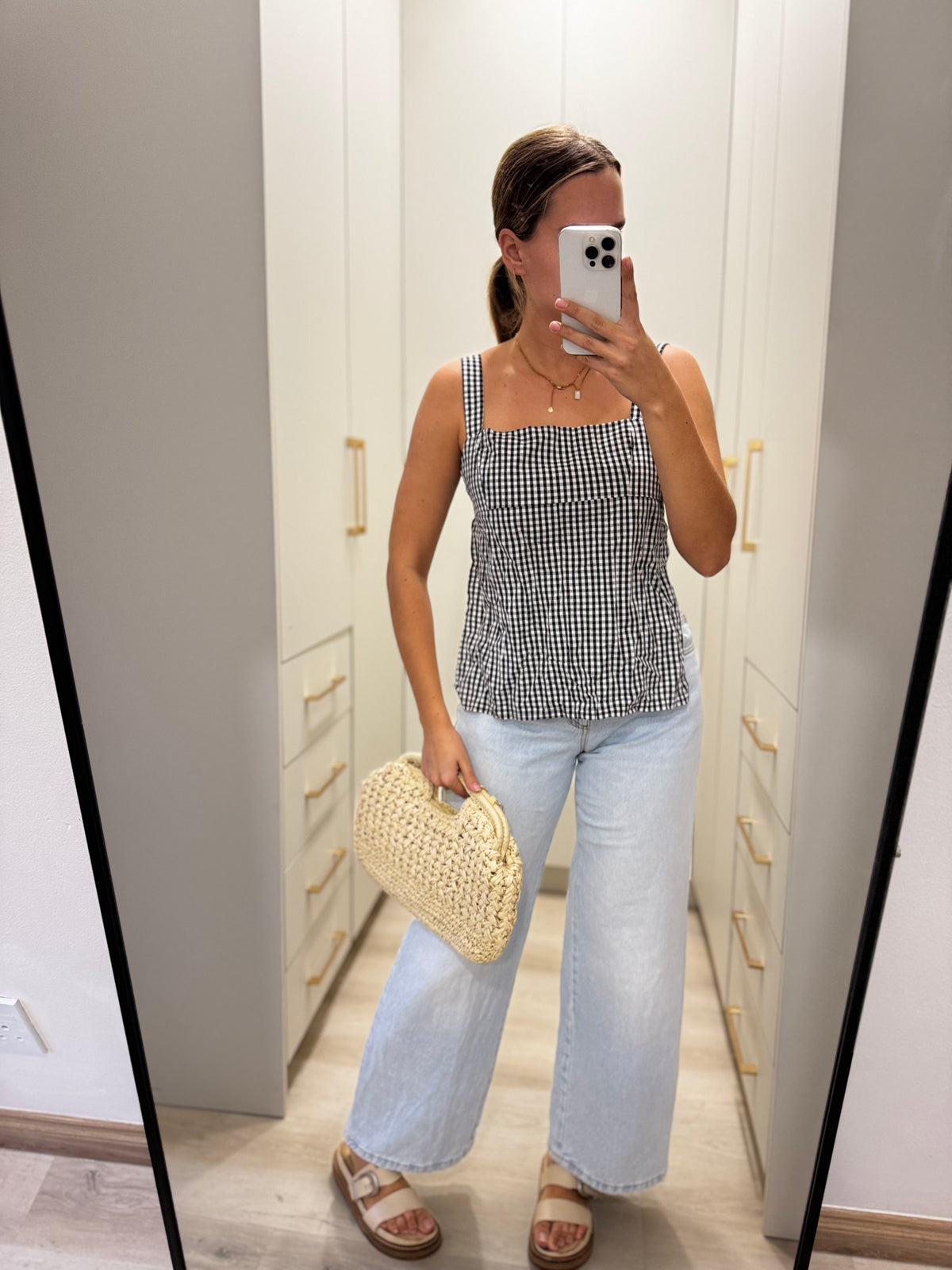 Checkered open back top (P)
