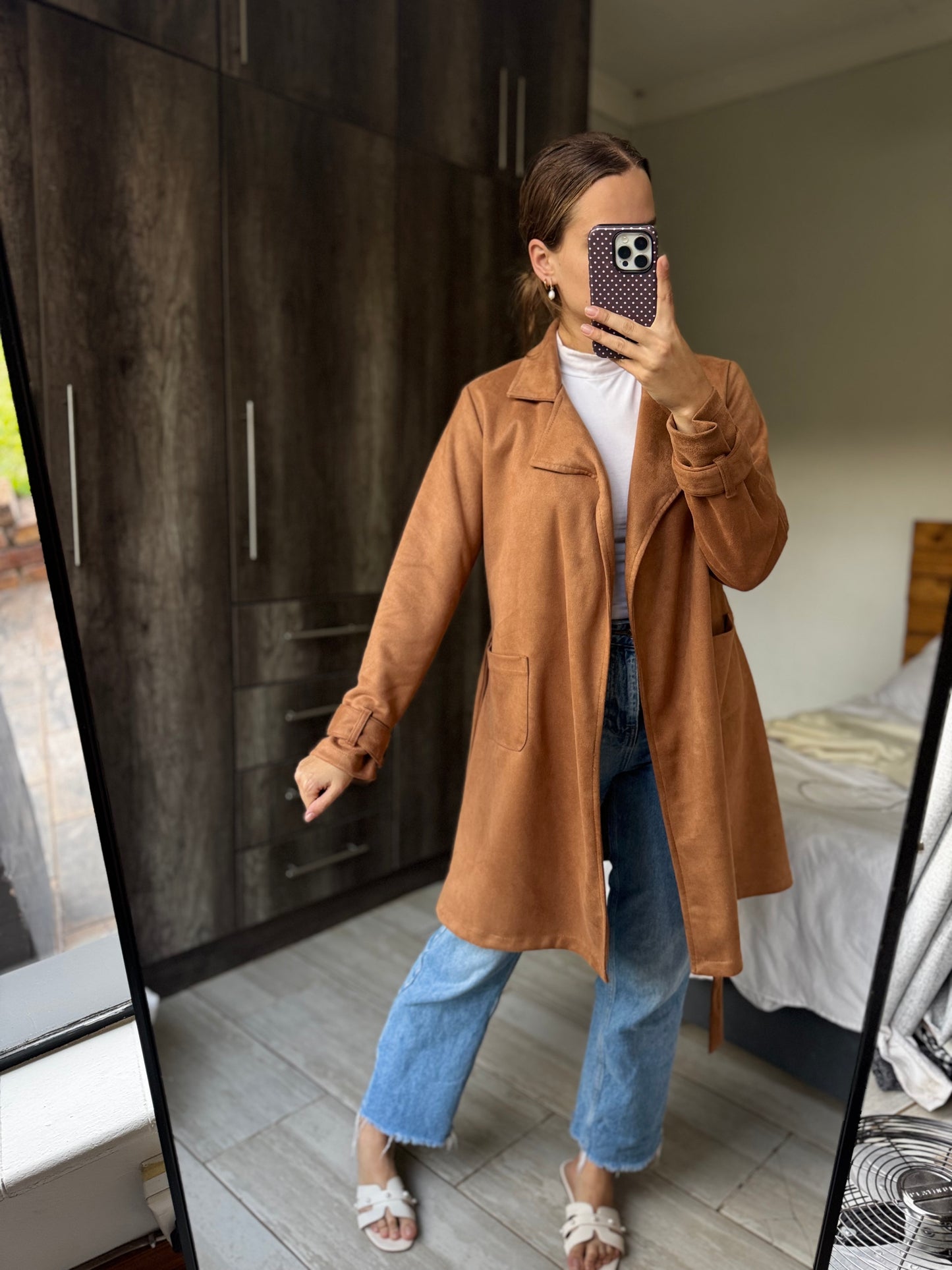 Brown suede coat