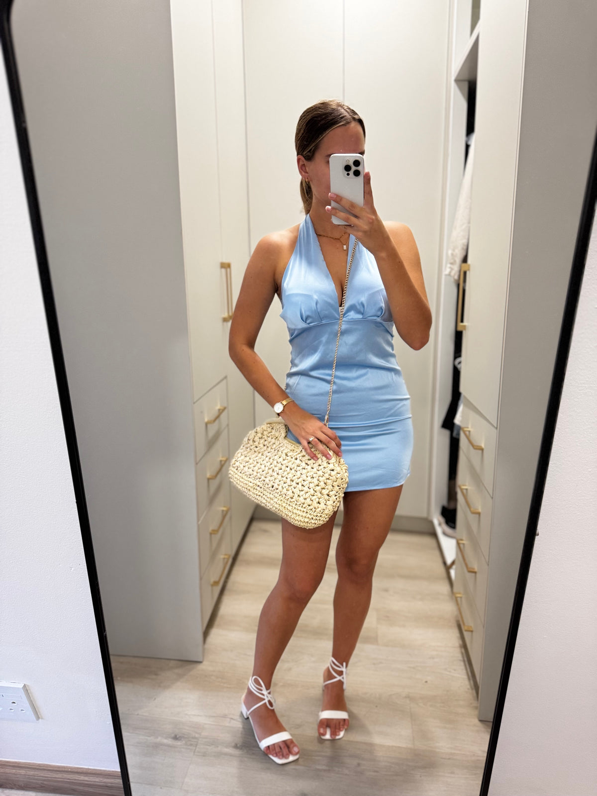 Brand New blue silky dress