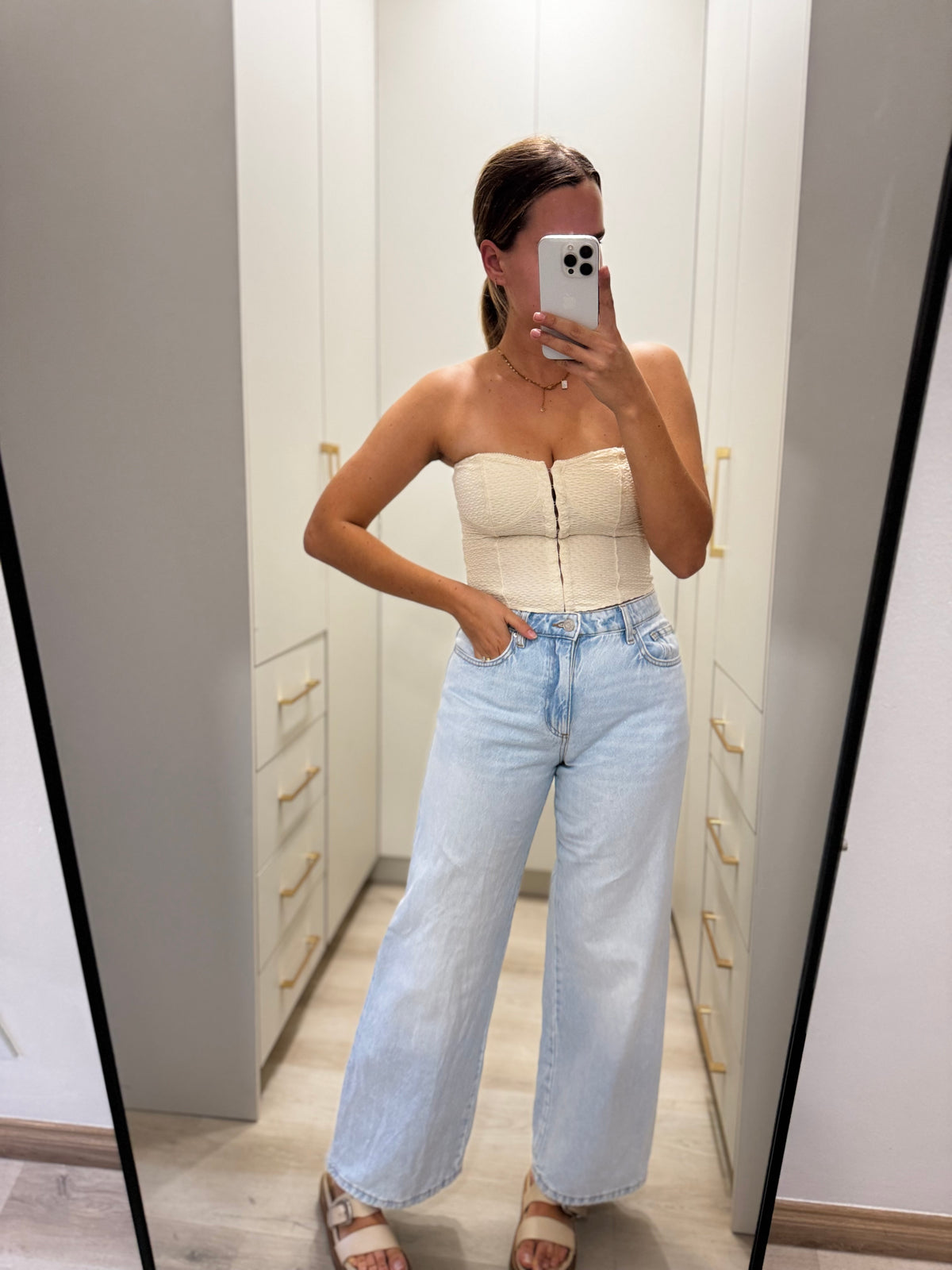 H&M cream corset top (P)