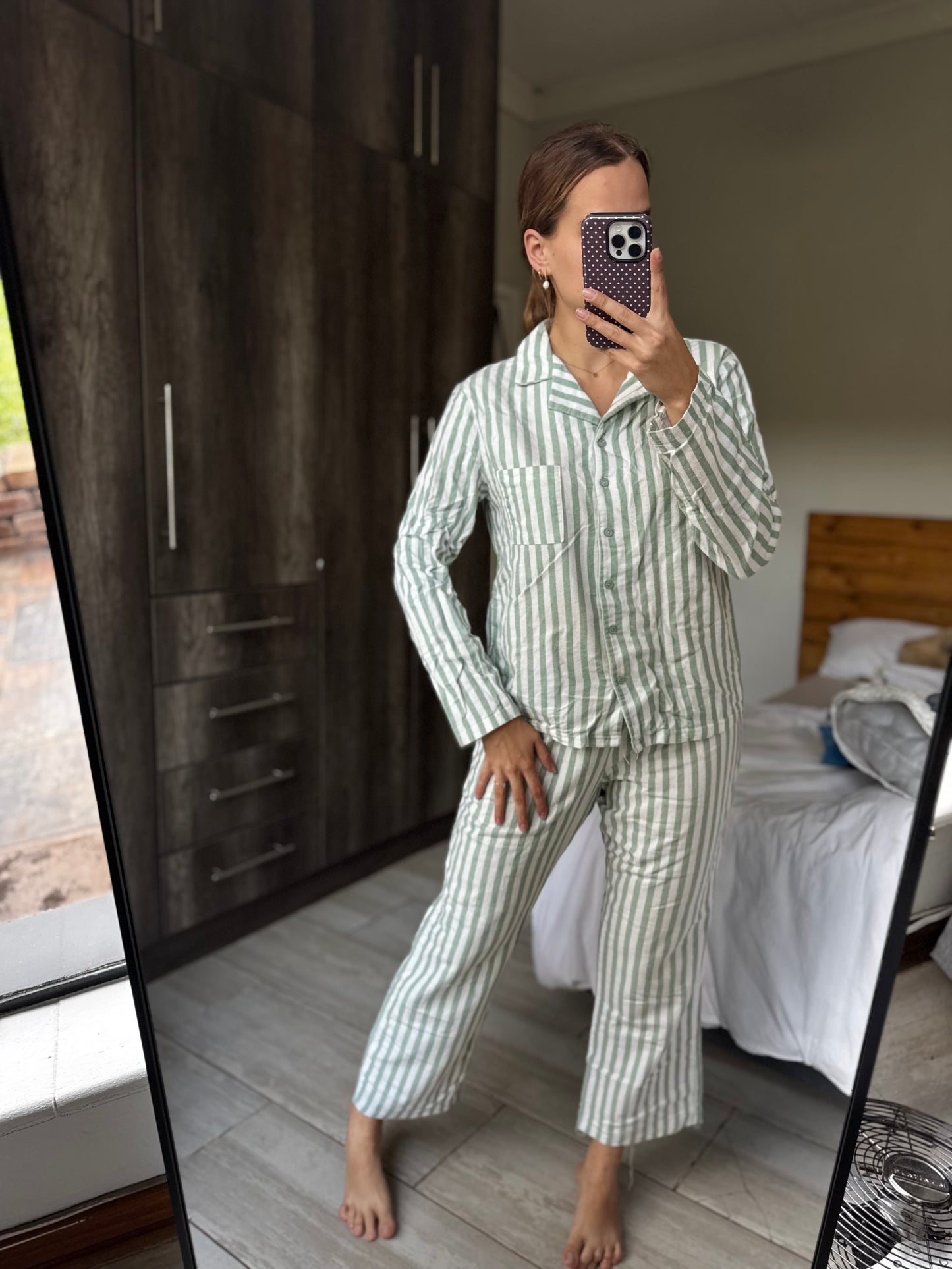 Green striped pj set (X3)
