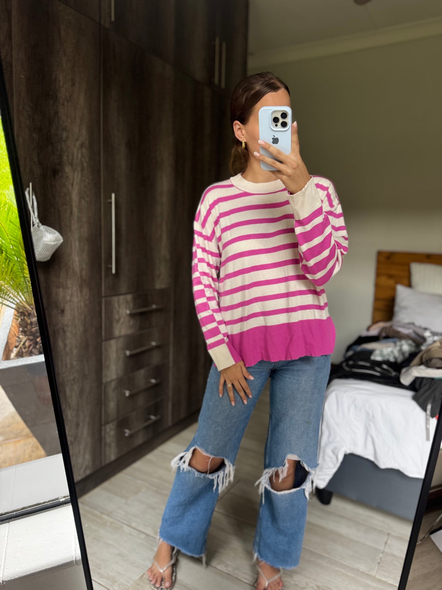 Woolworths pink striped sweater (SSS)