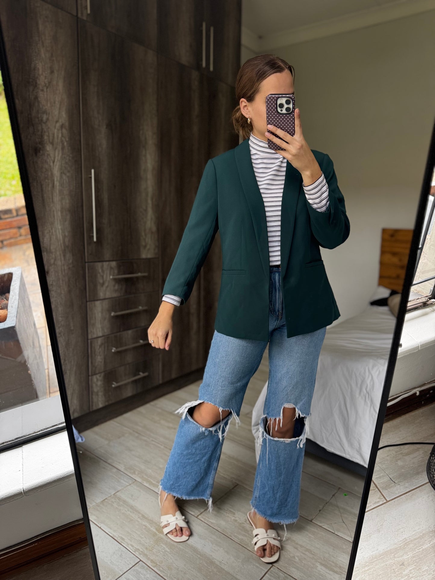 H&M green blazer (L)