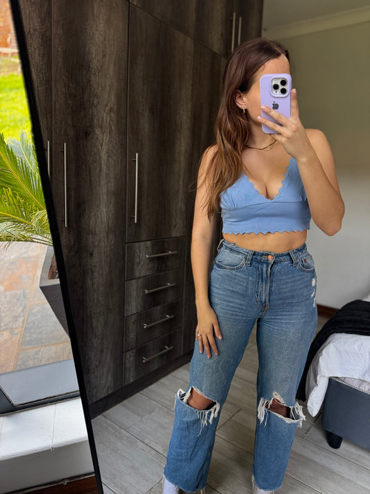 ZARA blue top (OO)
