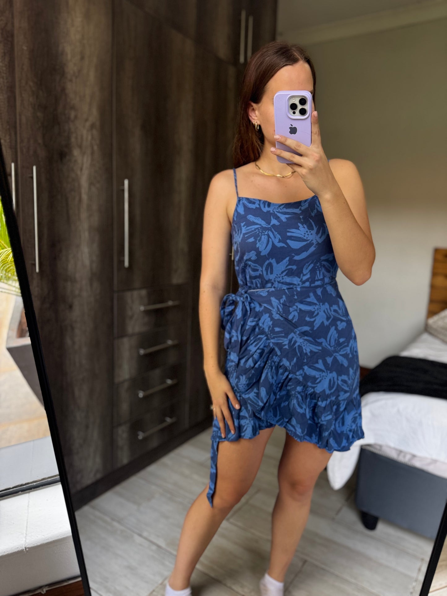 Blue floral dress (O)