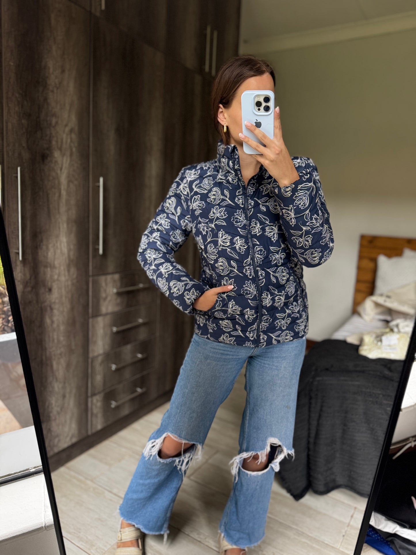 Rare Earth floral puffer jacket (SSS)