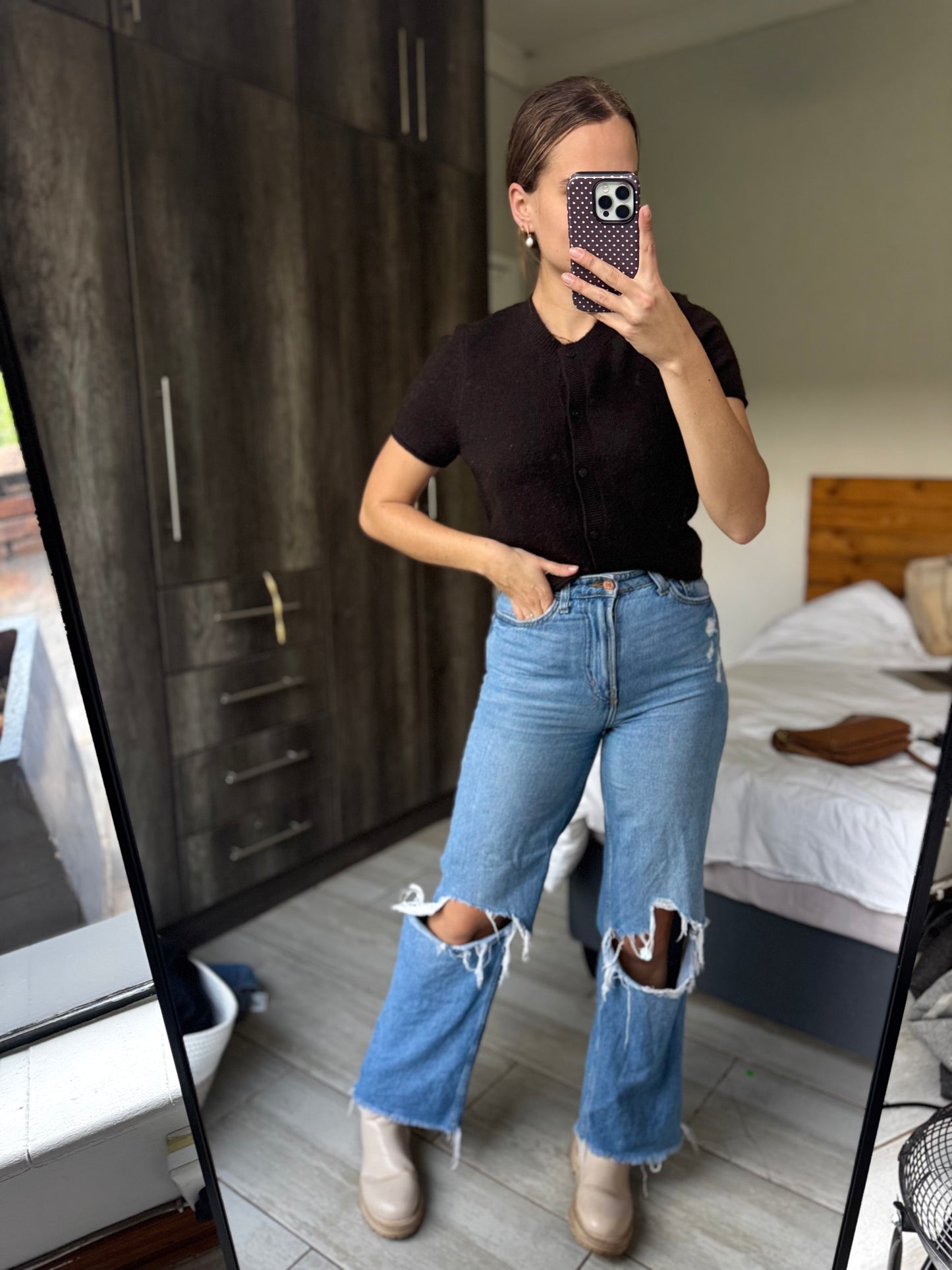 H&M brown cardigen top (HH)
