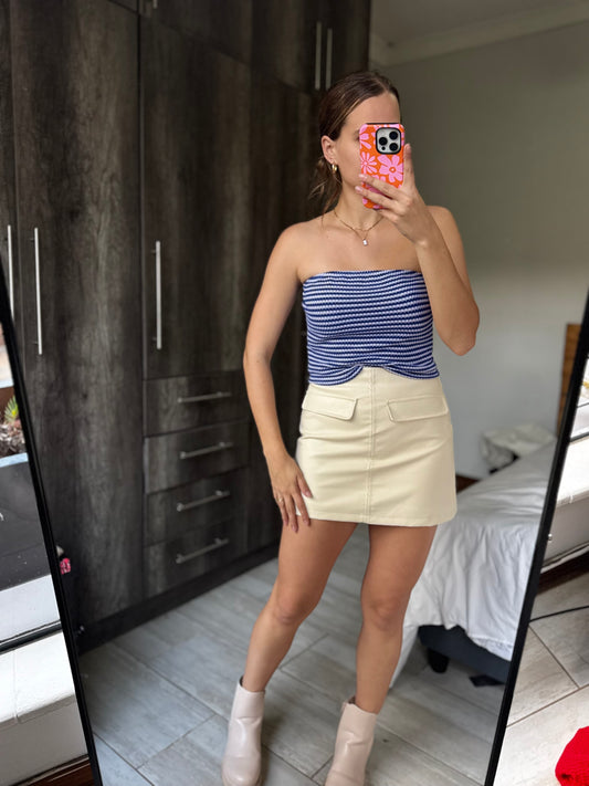 Blue knit top (M)