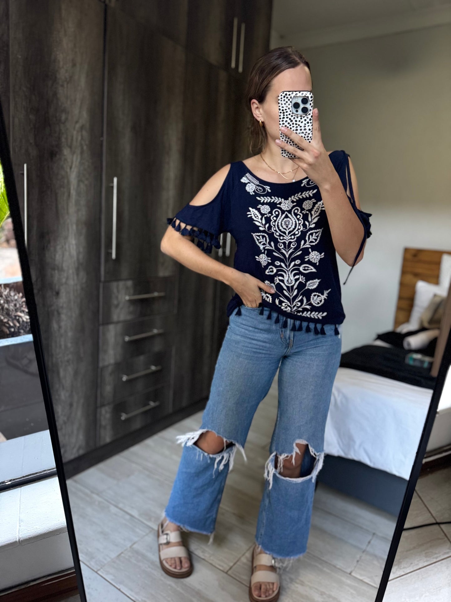 Navy pretty top (EE)