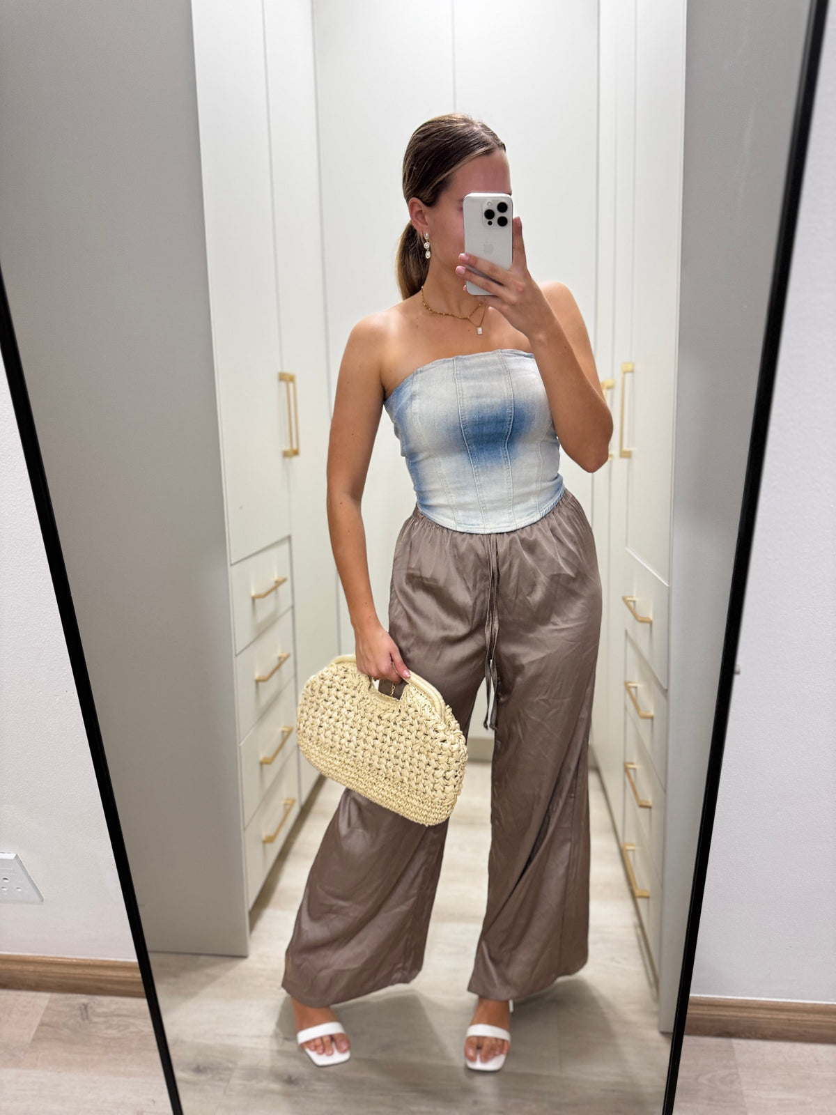 Brown silky pants (HH)