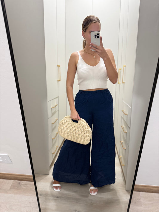 MANGO navy wide legged pants (HH)